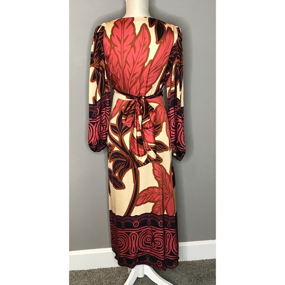 Anthropologie x Eugenia Fernandez V-Neck‎ Long-Sleeve Printed Midi Dress Small - Picture 6 of 10